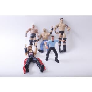 WWE, Action Figure, Wrestlers, Lot, Mattel, 2010, Referee, Small, PVC Figure, Lo
